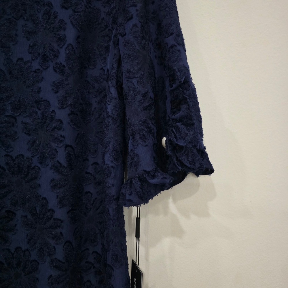 Karl Lagerfeld Paris Navy Blue Floral Eyelash Lace Pearl Detail Shift Dress 12 - Picture 3 of 8